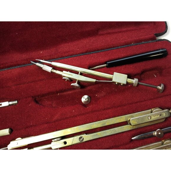 Vintage Drafting Technical Drawing Instruments Compass Set Richter Kopernikus XI - Picture 3 of 9